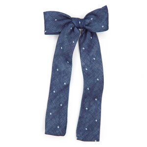 BOW NAVY DOT CLIP LONG BOON TIES
